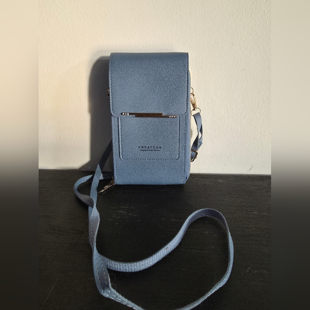 ENDAYCON Dusty Blue Crossbody Phone Purse Bag